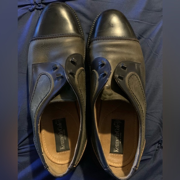 Kenneth Cole Green Black Oxfords with Glossy Cap-Toe sz 8 needs laces vintage - Picture 5 of 7